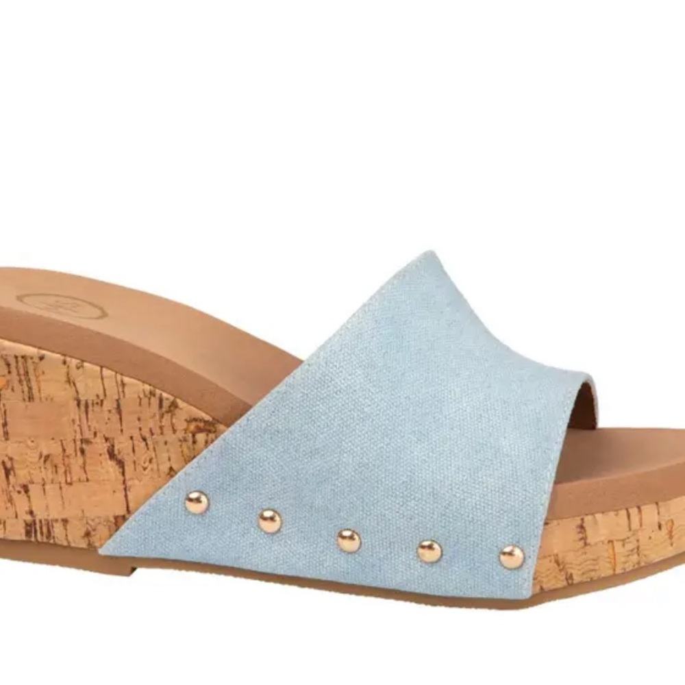 Chic Sky Blue Wedge Sandals